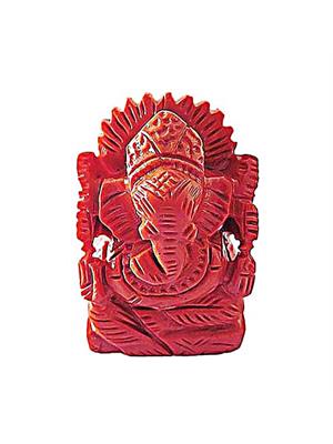 Coral (Moonga) Ganesha (Small)