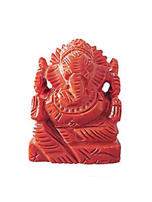 Coral (Moonga) Ganesha (Large)